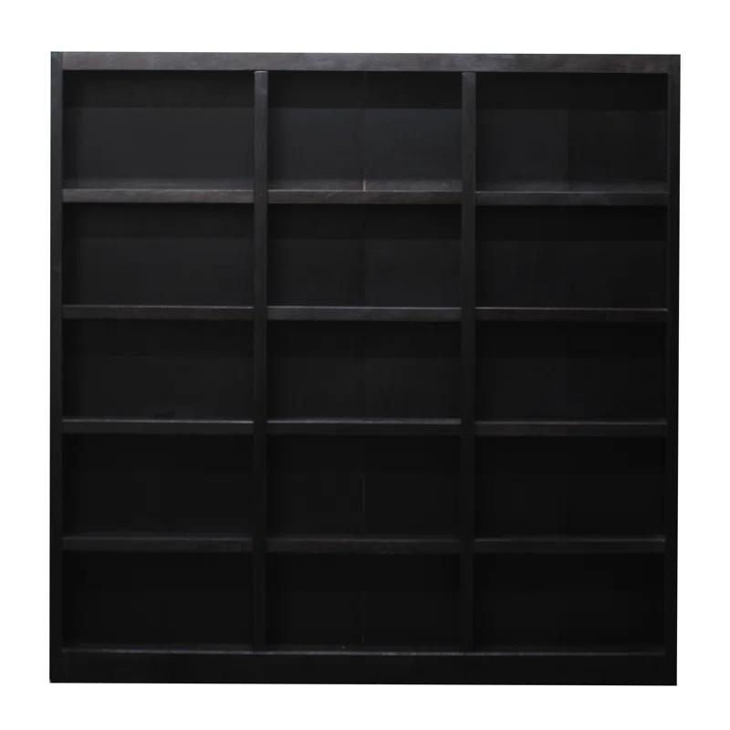 Winston Porter Flannagan Triple Wide Wood Bookcase, 15 Bookshelf, 72 inch Tall Storage and Display Bookshelf for Home Office and Living Room