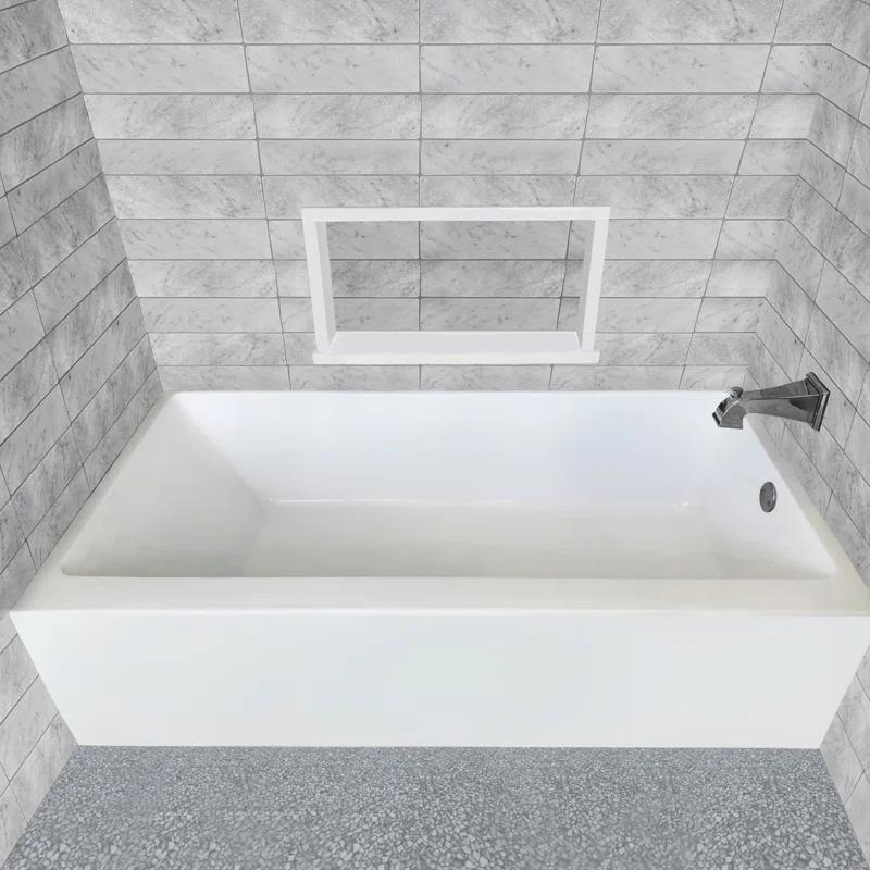 Whitehaus Collection WHAB6030-R-WH Whitehaus Collection 60" x 30" Alcove Soaking Bathtubs With Drain Hole Options