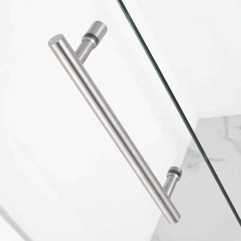 Aston Kinkade 29.75" - 30.25" W x 72" H Frameless Hinged Shower Door SDR997EZ-SS-30-10