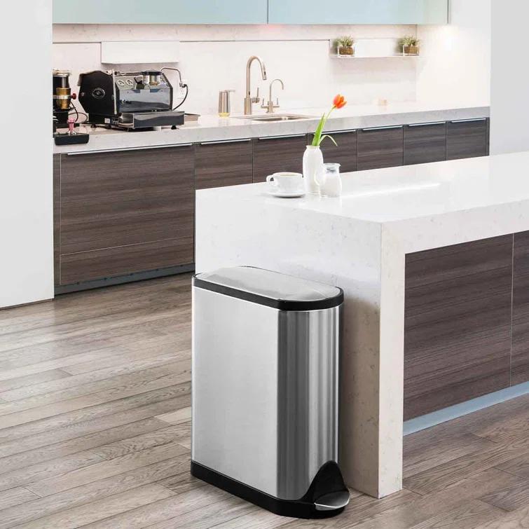 Simplehuman 45-Liter Brushed Stainless Steel Butterfly Step Trash Can