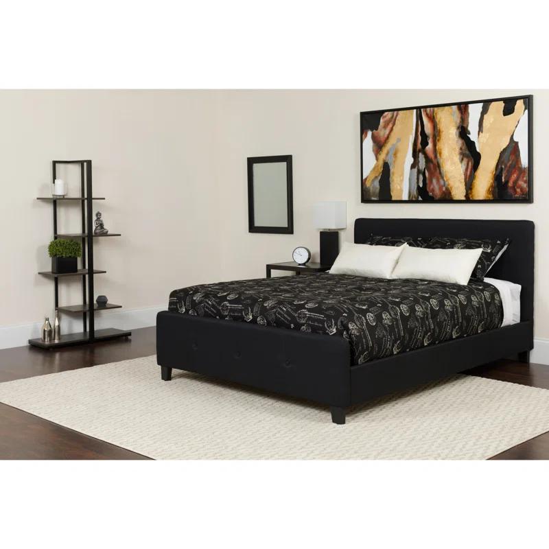 Lark Manor™ Aluino Button Tufted Upholstered Platform Bed with Pocket Spring Mattress