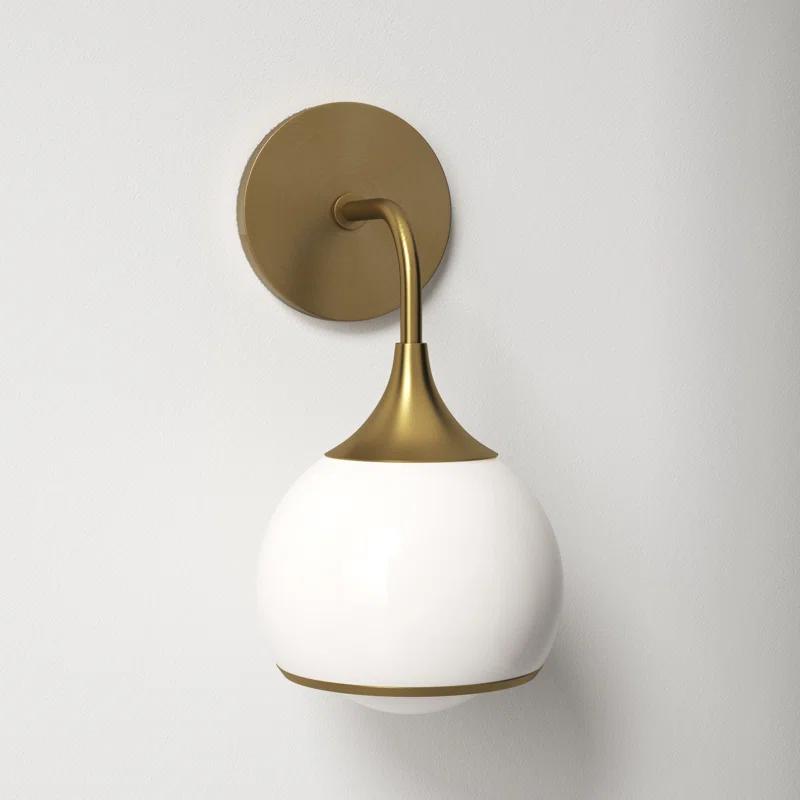 Kegan Single Light Glass Dimmable Armed Sconce