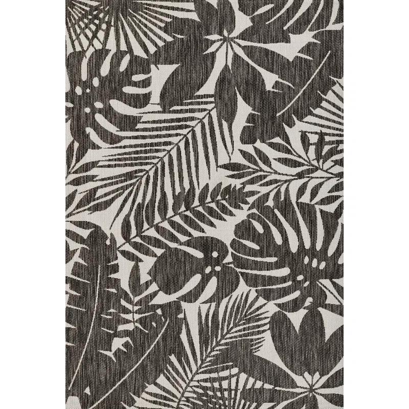 Novogratz Villa Floral Gray/White Indoor / Outdoor Area Rug