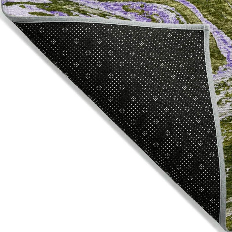 Machine Washable Indoor/Outdoor Chayden ACN1061 Olive Runner Rug