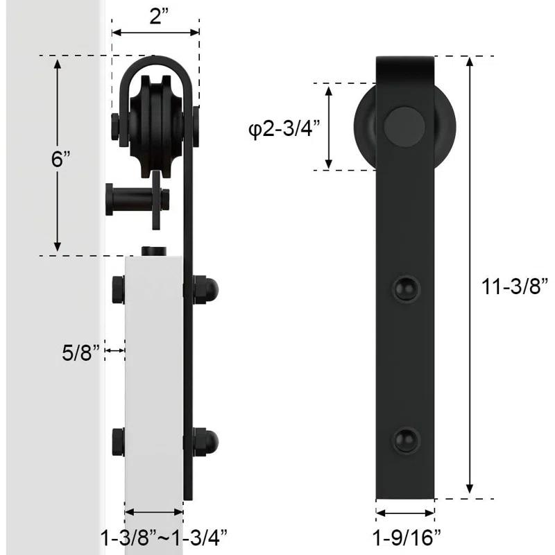 Lazio Sliding Standard Single Barn Door Hardware Kit
