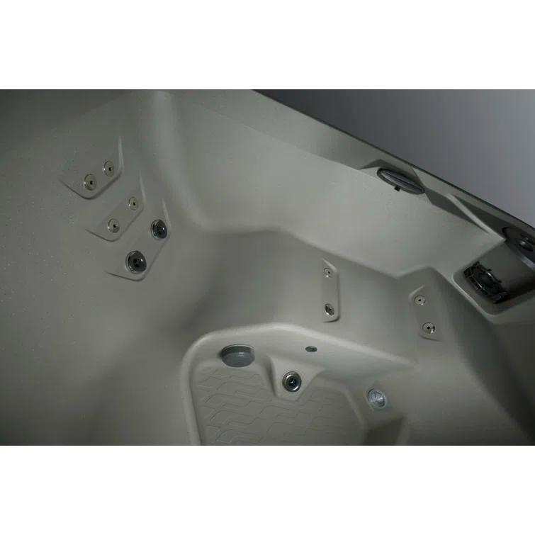 HYDROLUXE SPAS Ibiza Hot Tub 4-Person Lounger, 24 SS Jet, 110V/220V, Stainless Heater, Ozone, Waterfall and Upgraded Lighting