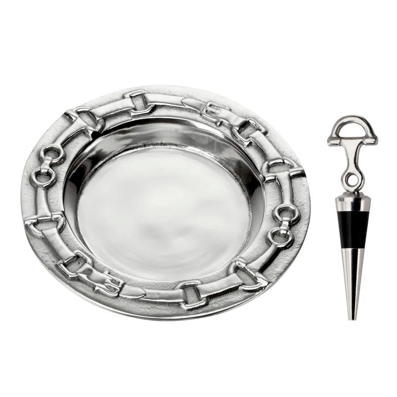 Arthur Court Designs Equestrian Aluminum Round 1 Piece Coaster