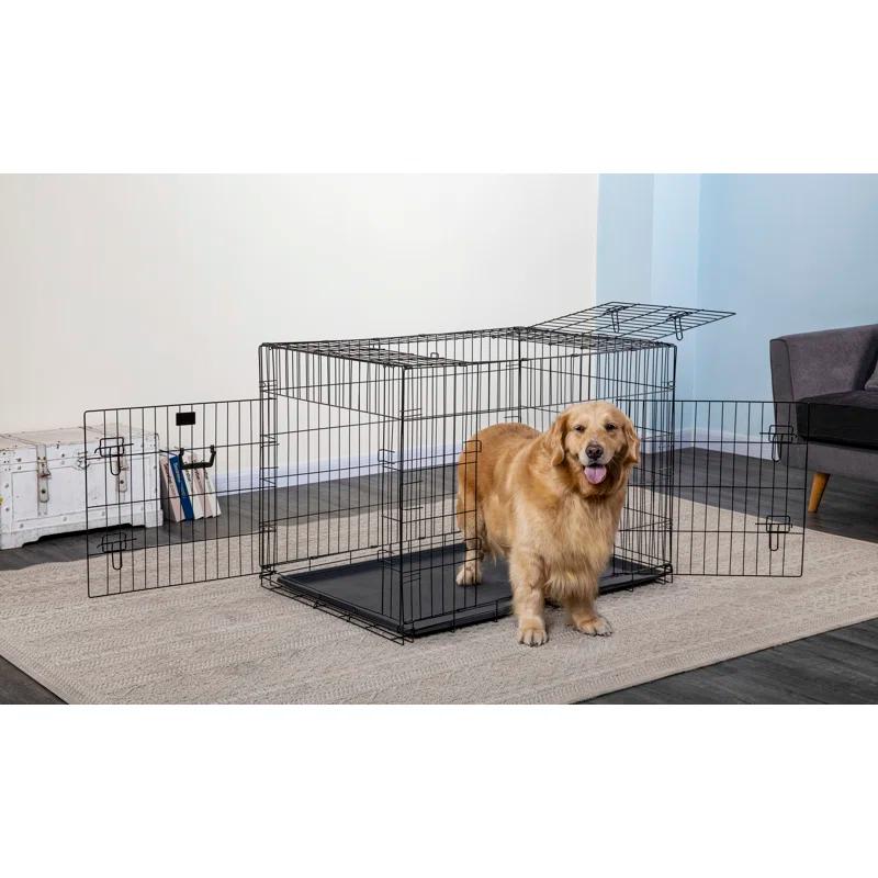 Go Pet Club Metal Collapsible Pet Crate with 3 Doors