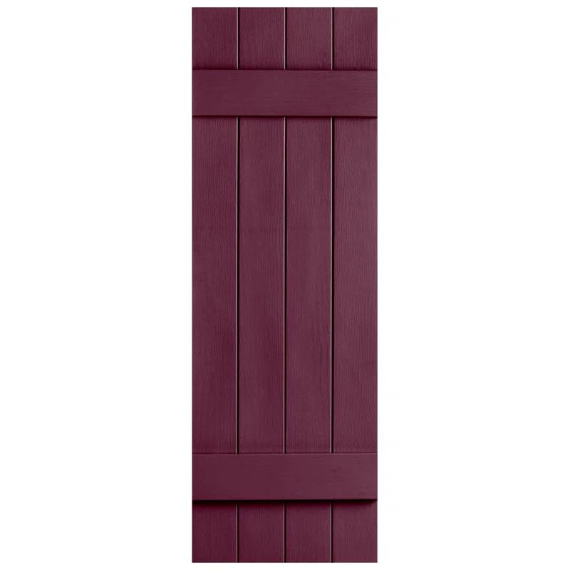 Alpha Shutters Four Board and Batten Closed Vinyl Shutters Pair (Set of 2)