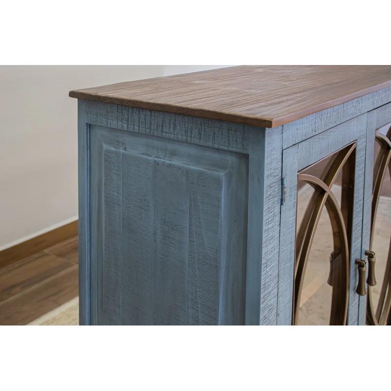 International Furniture Direct Marlin 77'' Solid Wood Sideboard