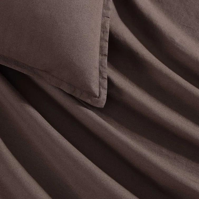 Calvin Klein Washed Percale Cotton Solid Comforter Set