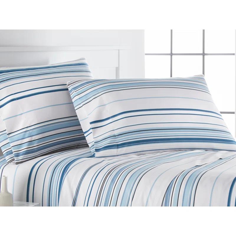 SouthShore Fine Linens Coastal Stripes Collection Striped Microfiber Sheet Set