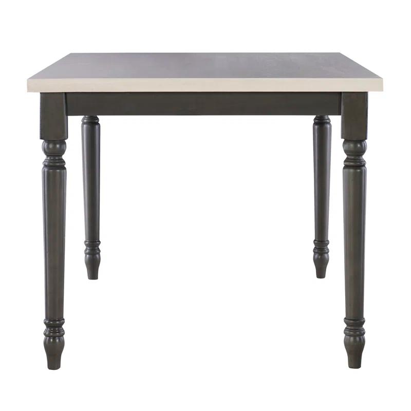 Io 60" Two Tone Solid Wood Farmhouse Dining Table