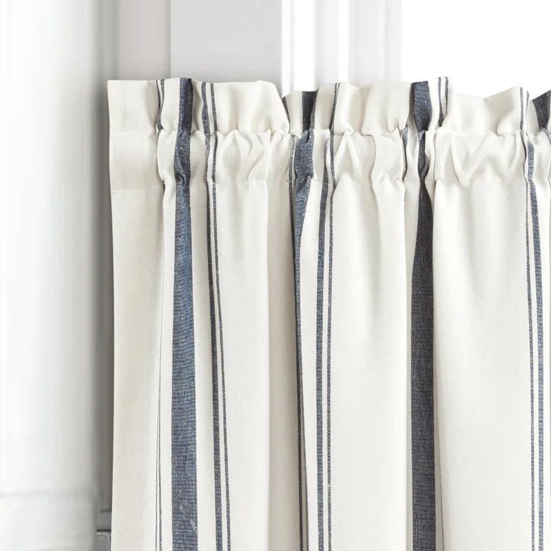 Lush Decor Farmhouse Stripe Striped Ruffled 52'' W Window Valance