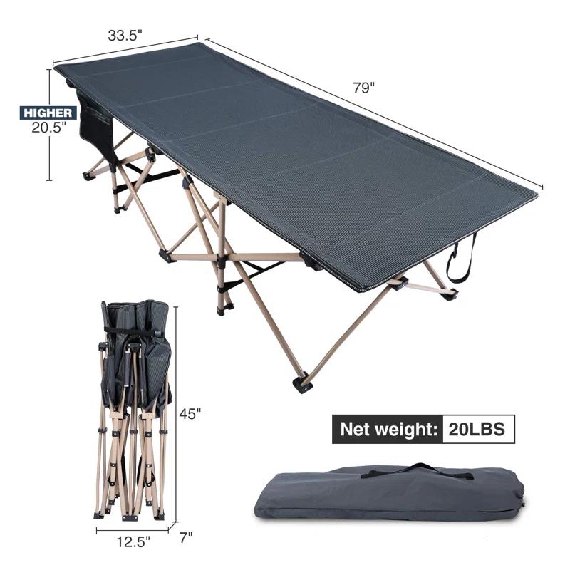 LIFETIME FLOORING LLC Oversized Camping Cots For Adults 500Lbs, Extra Wide Tall Sleeping Cots Heavy Duty,  Cots Portable For Outdoor Indoor Office