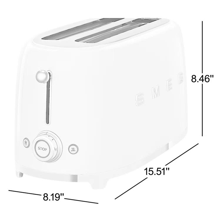 SMEG Pastel Green 4-Slice Long Slot Retro Toaster