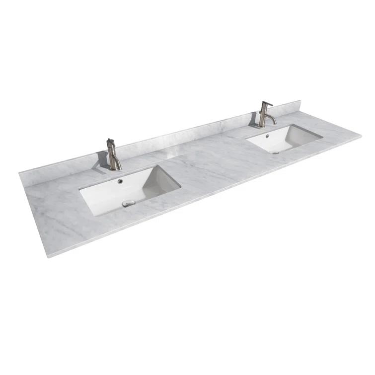 Wyndham Collection Maroni 80'' Double Bathroom Vanity with Marble Top