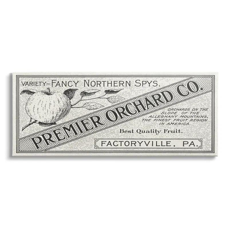 Stupell Industries " Vintage Premier Orchard Co. Sign Antique Fruit " by Daphne Polselli