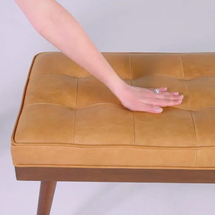 Athan Full-Grain Italian Genuine Leather Bench