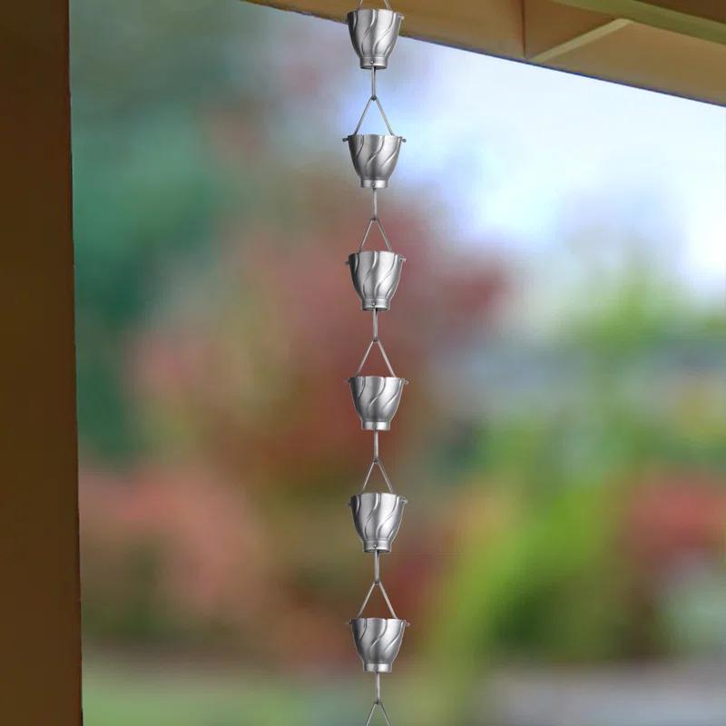 Monarch Rain Chains Aluminum Akira Rain Chain Replacement Downspout for Gutters