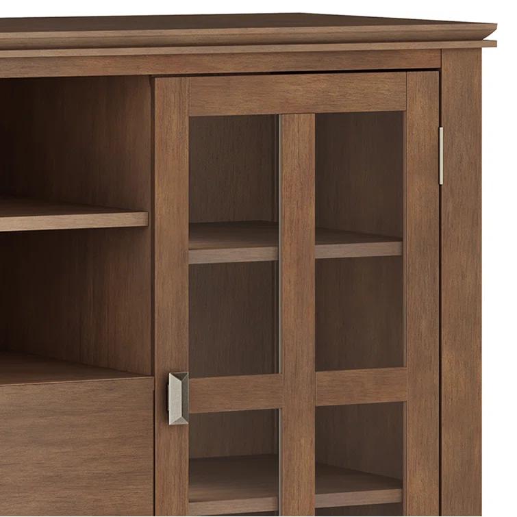 Simpli Home Artisan 53"W Solid Wood Contemporary Tall TV Stand for TVs up to 60" with Adjustable Shelves