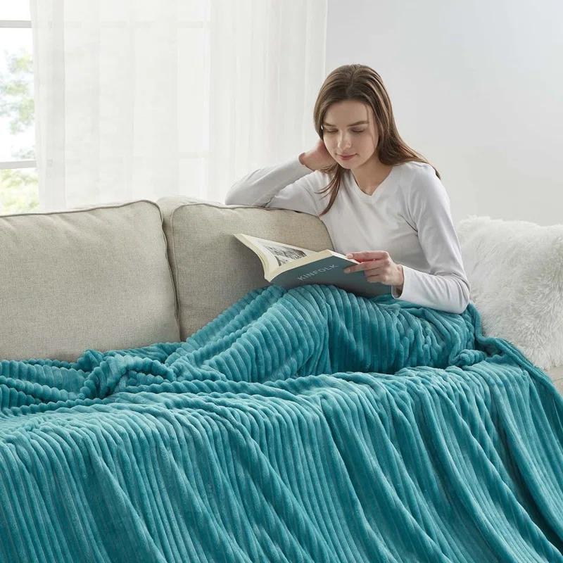 Nestl Nestl Cut Plush Cozy Throw Blanket - Fuzzy Warm Fleece Bed Blankets - Throws for Sofa, Bed, and Couch