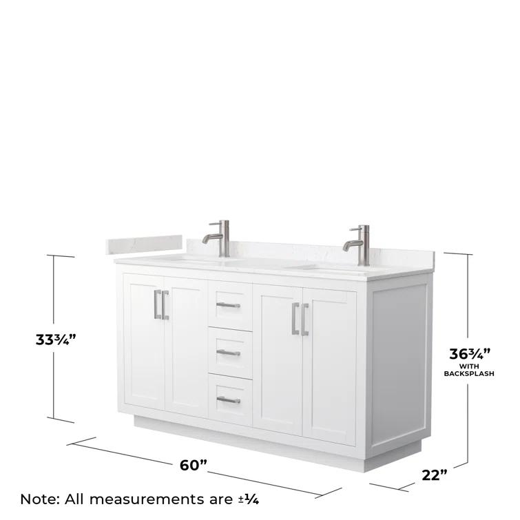 Wyndham Collection Miranda 60" Freestanding Double Bathroom Vanity with Cultured Marble Top