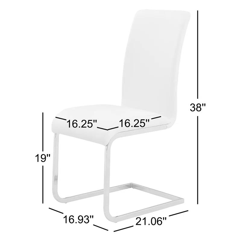 Ivy Bronx Anaija 19'' H Faux Leather Upholstered Metal Side Chair (Set of 2)