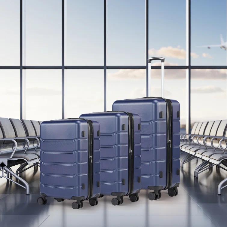 Smugdesk.com 3-Piece Luggage Set, ABS Travel Suitcase Set with TSA lock