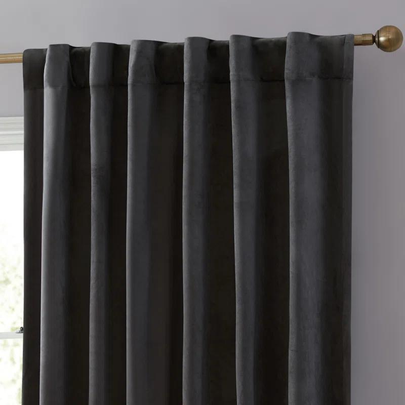 Eider & Ivory™ Monroy Velvet Solid Color Curtain Panels Set (Set of 2)