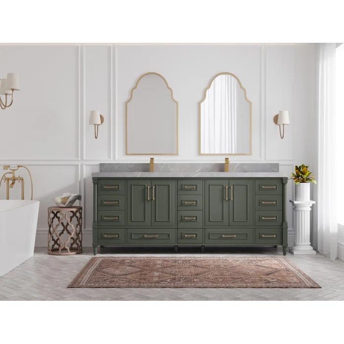 Willow Collections Aberdeen 84'' Double Bathroom Vanity with Quartz Top