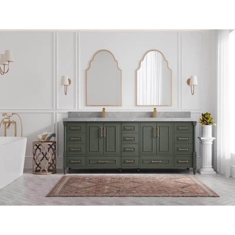 Willow Collections Aberdeen 84'' Double Bathroom Vanity with Quartz Top