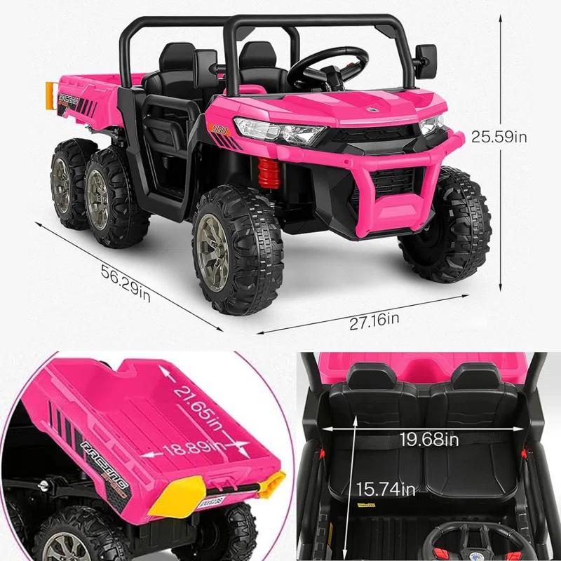 Himimi Delia Himimi 24 Voltage  Ride On Dump Truck, 2 Seater Kids UTV with Electric Dump Bed, Remote Control