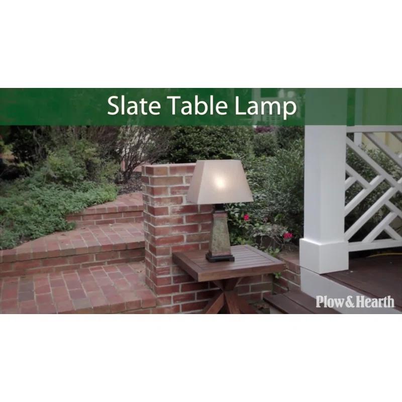 Plow & Hearth Weatherproof Slate Outdoor 23" Table Lamp
