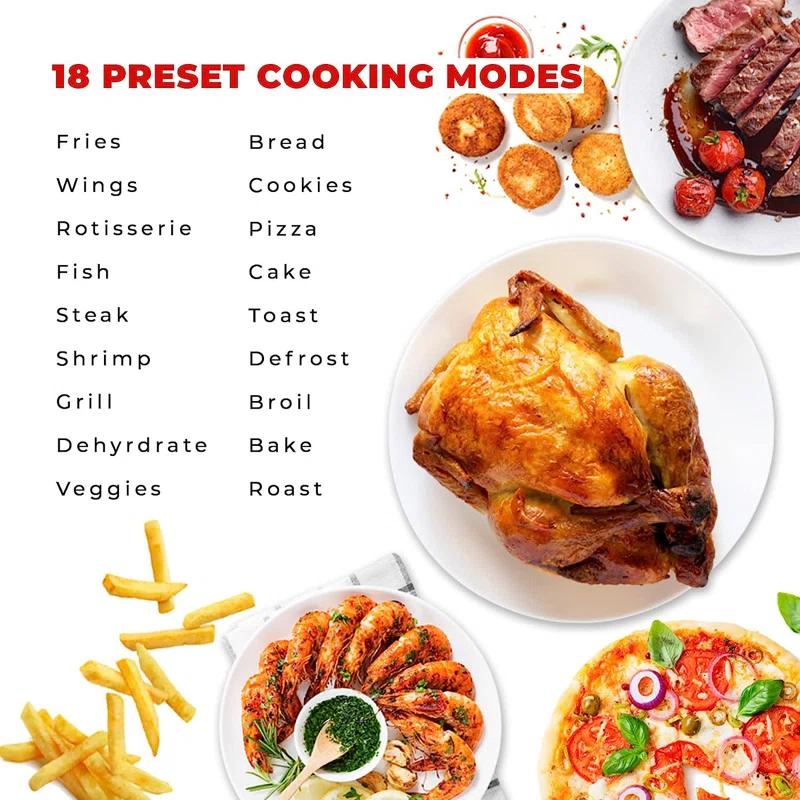 Cuckoo Electronics CUCKOO Air Oven | 18 Preset Modes, 360 Convectional Cooking, Premium Interior & Exterior, All accessories included Black/Stainless Steel CAFO-A2601S