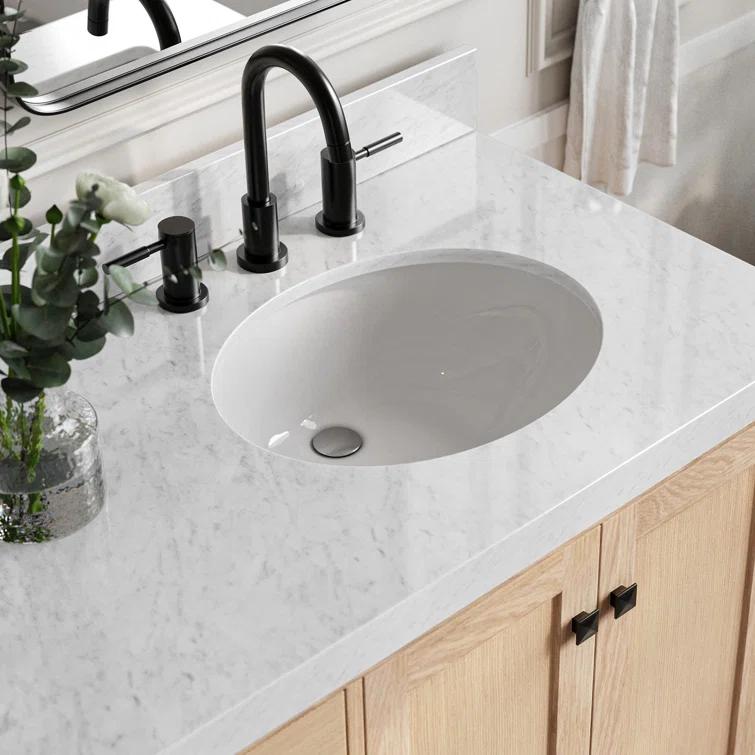 Ariel Bath Cambridge Single Bathroom Vanity with Carrara Marble Top