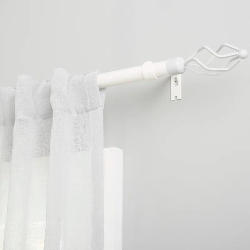 Amalgamated Textiles Exclusive Home Lancelot 1" Window Curtain Rod and Finial Set, Adjustable