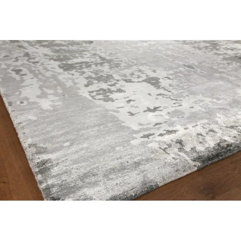 EXQUISITE RUGS Exquisite Rugs Bamboo Silk Hand-Knotted Gray/Silver Area Rug