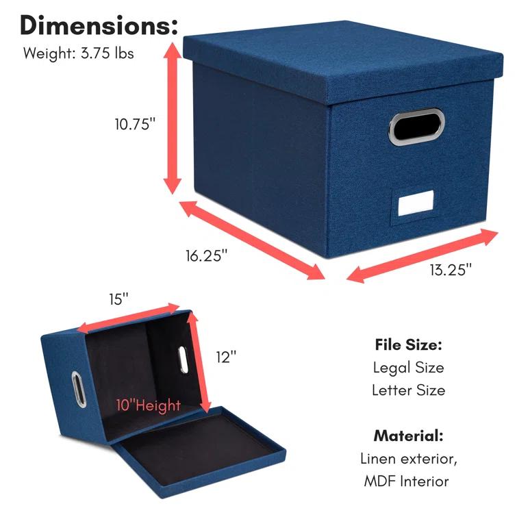 BirdRock Home Internet's Best Collapsible File Storage Fabric Box & Reviews | Wayfair