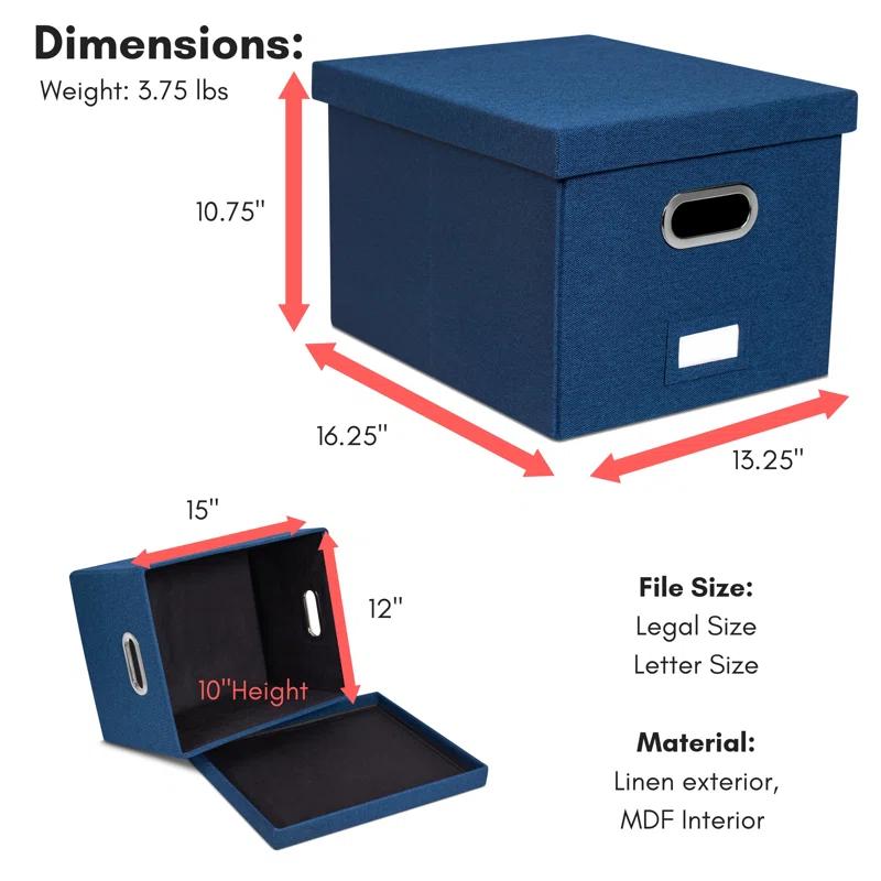 BirdRock Home Internet's Best Collapsible File Storage Fabric Box & Reviews | Wayfair
