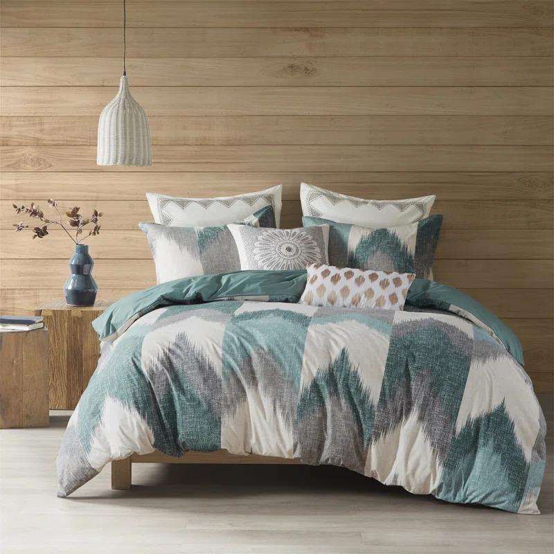 INK+IVY Alpine Printed Cotton Duvet Cover Set