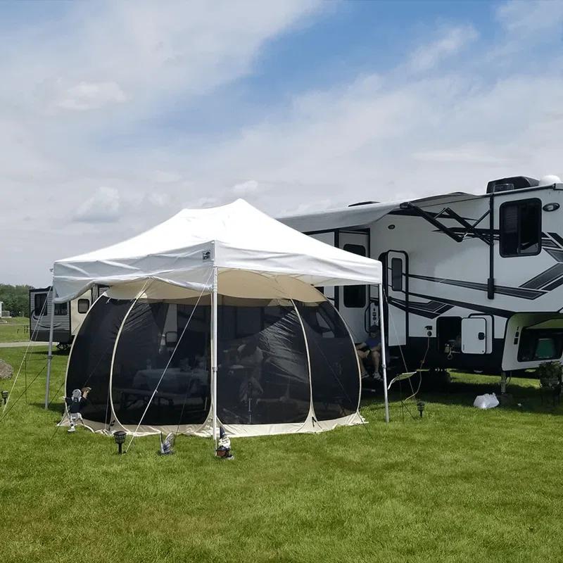 EighteenTek Fiberglass Patio Gazebo Pop Up with Screen Room Tents