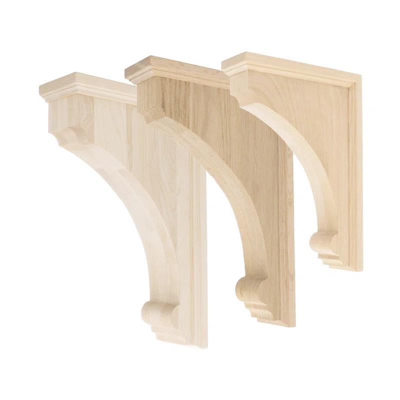Architectural Products by Outwater L.L.C. 10 in x 2-1/8 in x 7 in Unfinished Small Solid Traditional Plain Wood Backet Corbel