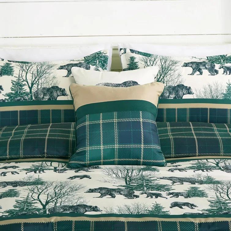 Chezmoi Collection Southwestern Cabin Lodge Bedding 7-Piece Bear Comforter Set