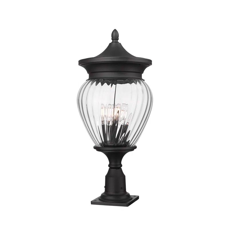Z-Lite Davina 4 Light Outdoor Pier Mounted Fixture in Black