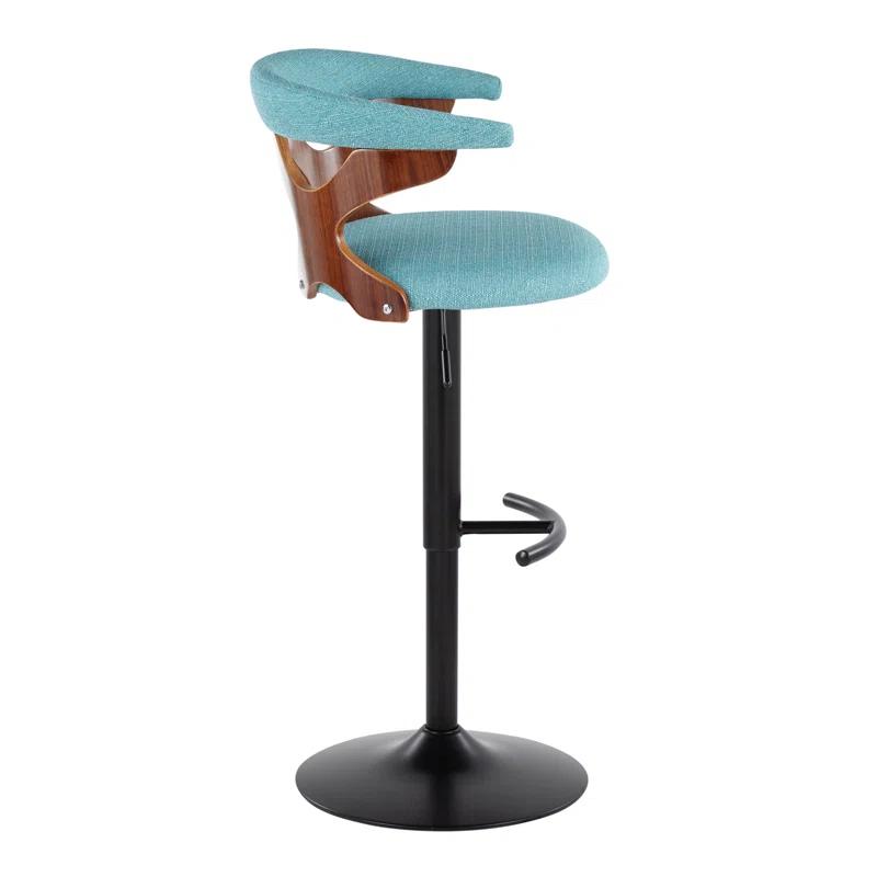 LumiSource Gardenia Swivel Upholstered Adjustable Height Counter Stool with Metal Frame (Set of 2)