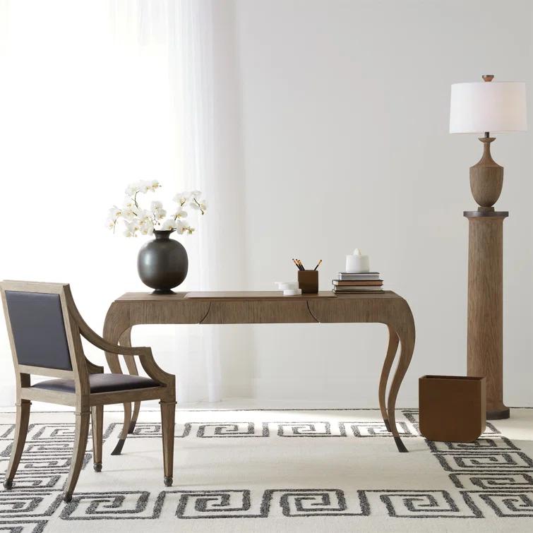 Global Views Radius Edge Leather Wastebasket