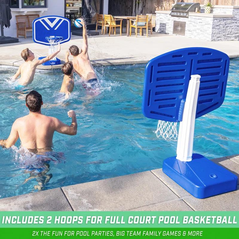 GoSports Gosports Splash Hoop 2-In1 Full Court Pool Basketball & Volleyball Game Set