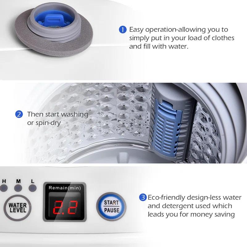 Costway Costway 0.79 cu. ft. High Efficiency Portable Washer in White