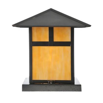 Seneca Black and Beige Mission Style Pier Mount Light